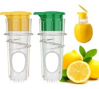 2025 New Screw-Top Lemon Squeezer - 2 Pack BPA-Free Handheld Lemon and Lime Juicer with Lid - Manual Citrus Squeezer for Kitchen, Cocktails, and Outdoor Cooking (Yellow + Green)