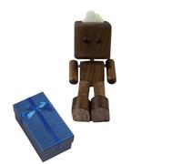2025 New Shaking Wooden Man Figurine, Handmade Car Ornaments Action Figure, Funny Bobblehead Car Dashboard Decor, Modern Desktop Creative Ornaments, Little Nerdy Dolls for Home Office Cars Decor (F)