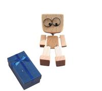 2025 New Shaking Wooden Man Figurine, Handmade Car Ornaments Action Figure, Funny Bobblehead Car Dashboard Decor, Modern Desktop Creative Ornaments, Little Nerdy Dolls for Home Office Cars Decor (C)