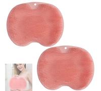 2025 New Silicone Shower Foot Scrubber Mat - Non-slip Suction Cup Foot Cleaner Massager for Bath, Exfoliates & Soothes Tired Feet (Pink, 2 Pack)