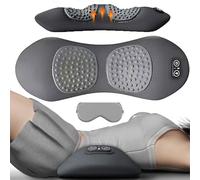 2025 New Smooth Spine Triple Fusion Back Massager, Triple Fusion Back Massager with Traction, Vibration & Heat, Portable Core Relief Electric Massage Cushion for Neck, Shoulders & Back (Light Gray)