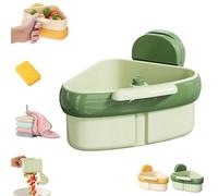 2025 New Suction Cup Sink Corner Rack, Automatic Dumping Kitchen Sink Strainer Basket, Faucet Sponge Storage Rack, Wall Mounted Suctions Organizer No Drilling (1pc-Green)