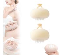 2025 New Super Soft Sunflower Suction Cup Shower Ball, 2-in-1 Shower Ball, Exfoliating Sponge Cleaning Brush, Mesh Shower Body Sponge Accessory, Unisex (Beige)