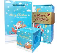 2025 New Surprise Gift Box Explosion for Money, DIY Unique Folding Bouncing Cash Pop Up Gift Boxes Creating, Most Surprising Gift Explosion for Money for Christmas, Valentine's Day (Blue (18 sheet))