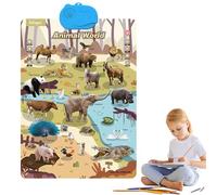 2025 New Talking Wall Chart English & Spanish Learning Poster with Songs, ABCs, Numbers, Animal words & Piano, Interactive Alphabet Wall Chart Letter Toy Sounds Educational Gift(Animals)