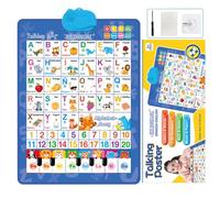 2025 New Talking Wall Chart For Kids, English And Spanish Learning Poster With Sounds, Electronic Bilingual Alphabet Numbers Interactive Wall Chart, Educational Learning Toys For Boy Girl(Blue)