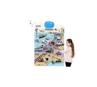 2025 New Talking Wall Chart for Kids, English Learning Poster with Sounds, Interactive Electronic Alphabet Wall Chart, Touch to Learn No Screen Required for Toddlers 1-6 (1set Transportation)