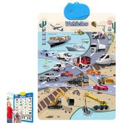 2025 New Talking Wall Chart for Kids-English & Spanish Learning Poster,Electronic Interactive Alphabet Wall Chart,Press to Learn Phonics,Interactive Letters and Sounds Talking Poster for Kids (Car)