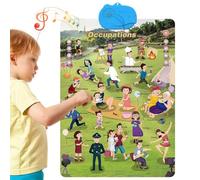 2025 New Talking Wall Chart for Kids - English & Spanish Learning Poster with Songs, ABCs, Numbers, Animal Words & Piano, Electronic Music Alphabet Wall Chart with Interactive Touch Buttons