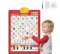 2025 New Talking Wall Chart for Kids - English & Spanish Learning Poster with Songs, ABCs, Numbers, Animal words & Piano, Electronic Alphabet Wall Chart, Educational Toys for 1-6 Year Old Kids (B)