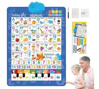 2025 New Talking Wall Chart for Kids - English & Spanish Learning Poster with Songs, ABCs, Numbers, Animal words & Piano, Electronic Alphabet Wall Chart, Interactive Educational Toy for Kids (C)