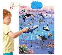 2025 New Talking Wall Chart for Kids - English & Spanish Learning Poster with Songs, ABCs, Numbers, Animal Words & Piano, Electronic Music Alphabet Wall Chart with Interactive Touch Buttons