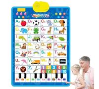 2025 New Talking Wall Chart for Kids - English & Spanish Learning Poster with Songs, ABCs, Numbers, Animal words & Piano, Electronic Alphabet Wall Chart, Interactive Educational Toy for Kids (D)