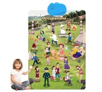 2025 New Talking Wall Chart for Kids - English & Spanish Learning Poster with Songs, ABCs, Numbers, Animal Words & Piano - Preschool Learning Activities & Spanish Classroom Supplies(Occupations)