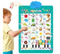 2025 New Talking Wall Chart for Kids - English & Spanish Learning Poster with Songs, ABCs, Numbers, Animal Words & Piano, Electronic Music Alphabet Wall Chart with Interactive Touch Buttons