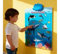 2025 New Talking Wall Chart for Kids, Touch to Learn No Screen Required, English Learning Poster with Songs, ABCs, Numbers, Animal words & Piano, Learning Through Entertainment