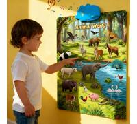 2025 New Talking Wall Chart for Kids, Touch to Learn No Screen Required, English Learning Poster with Songs, ABCs, Numbers, Animal words & Piano, Learning Through Entertainment