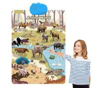 2025 New Talking Wall Chart for Toddlers - English, Learning Poster with Songs, ABCs, Numbers, Animal words & Piano, Learn & Play, Learning Through Entertainment, for Age3+ (Animal world)