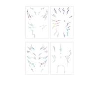 2025 New Temporary Tattoos for Cosplay-Artificial Tattoos Kpop Devil Hunters Costume Props Waterproof Long Lasting Easy to Use Realistic Body Art (Laser 4pcs A)
