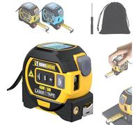 2025 New The Almighty Tools Tape Measure, Upgraded The Almighty Ruler 3-In-1 Measuring Tape, Digital Tape Measure With Data Storage, Measuring Pythagorean,Area,Volume,Switchable Units M/Ft/In(Yellow)