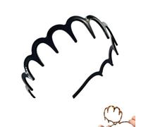 2025 New U Shape Fashion Tooth Hair Comb Headband, High Cranium Head Bands for Women's Hair, Reversible Korean Headbands with Teeth, Zigzag Plastic Hoop,Wavy teeth Hair Hoop for Women Girls (Balck, 1)