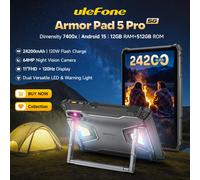 【2025 New】Ulefone Armor Pad 5 Pro 5G Rugged Tablet 24200mAh 120W Flash Charging Dimensity 7400x 512GB ROM Android 15 64MP NFC Pad 5 Pro