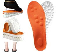 2025 New Upgrade Insoles-4D Cloud Soles-Stepprs Massage Insoles, Ultra Comfort Trim to Fit Insoles with Arch Support (Orange,Men 11.5-12.5/Women 13-14)