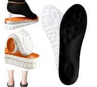 2025 New Upgrade Insoles-4D Cloud Soles-Stepprs Massage Insoles, Ultra Comfort Trim to Fit Insoles with Arch Support (Black,Men 4-4.5/Women 5.5-6)