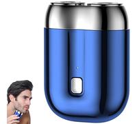 2025 New Upgrade Pocket Shaver USB Mini Shavers for Men, Men's Portable Mini Rotary Electric Shaver, Portable Rotary Dual Ring Electric Shavers, Travel Pocket Dual Head Razor for Men (Blue)