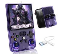 2025 New Upgrade R36MAX Retro Handheld Game Console with over 40 emulators,18000+ Classic Games,Open Source Linux System,4.0 Inch IPS Screen,Portable Hand Held game Console (Transparent purple 64G)