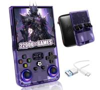 2025 New Upgrade R36MAX Retro Handheld Game Console with over 40 emulators,22000+ Classic Games,Open Source Linux System,4.0 Inch IPS Screen,Portable Hand Held game Console (Transparent purple 128G)