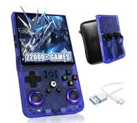2025 New Upgrade R36MAX Retro Handheld Game Console with over 40 emulators,22000+ Classic Games, Open Source Linux System,4.0 Inch IPS Screen, Portable Hand Held game Console,4000mAh(Blue128G)