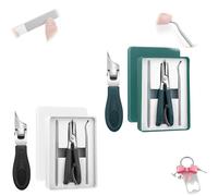 2025 New Version Eagle Beak Nail Clippers, Eagle Beak Beveled Nail Clippers, Wide Jaw Opening Anti-Splash Slanted, 25° Beveled Edge Nail Clipper for Thick Nails (Green+Black)