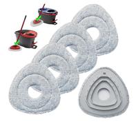 [2025 New Version] Mop Head Replacements for Ocedar: Microfiber Mop Head Refills for O-Cedar EasyWring and RinseClean, 5 Pack with Plastic Pad, 8.6 inch