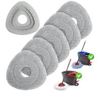 [2025 New Version] Mop Heads Replacement for Ocedar, Microfiber Mop Refills Compatible with Ocedar EasyWring 1 Tank and O Cedar Rinseclean 2 Tank, 5 Pack Spin Mop Pads with 1 Plastic Pad