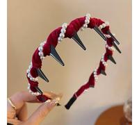 2025 New Vintage High Cranium Artificial Pearl Hairband, Yamloveme Pearl Hairband, Zig Zag Headbands, Anti-slip Decorative Hair Bands Fashion Hair Accessories for Women (A)