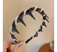 2025 New Vintage High Cranium Artificial Pearl Hairband, Yamloveme Pearl Hairband, Zig Zag Headbands, Anti-slip Decorative Hair Bands Fashion Hair Accessories for Women (C)