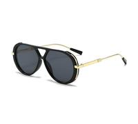 2025 New Vintage Style Pilot Sun Glasses of Any Face Shape for Women Men Summer Fashion Unisex Sunglasses Uv400 (Black)