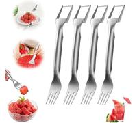 2025 New Watermelon Fork Slicer Cutter, Stainless Steel 2-in-1 Watermelon Fork Slicer, Dual Head Fruit Forks Knife, Portable Watermelon Fork, Watermelon Cutter Tool for Home Party Camping Kitchen (4)