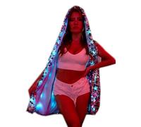 2025 New Womens 15 Color Flash LED Lights Vest Rave Party Festival Xmas Fancy Dress Halloween Stage Prefermence Costume (UK, Alpha, M, Regular, Regular, XL)