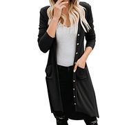 2025 New Women's Cardigan Plus Size - Vest Female Long Sleeve Autumn And Winter Coat Single Breasted Coats With Pocket Sweater Knitted Casual Sweaters Cardigan Outdoor Coat, Black, XL