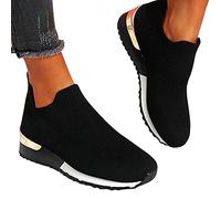 2025 New Womens Slip on Trainers Clearance, Ladies Athletic Sneakers Summer Walking Shoes Sport Gym Shoes Mesh Upper Lightweight Breathable Tennis Shoes Comforble Work Shoes with Memory Foam