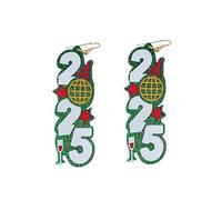 2025 New Year Earrings 2025 Number Letter Shining New Year Champagne Earrings Star Glitter Happry New Year Earrings Party New Year's Christmas Holiday Statement Jewelry, Acrylic, No Gemstone