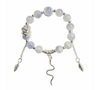 2025 New Year of Snake Beaded Strech Bracelet Adjustable Crystal Beads Chinese Zodiac Animal Snake Lucky Charm Bracelet New Year Jewelry Gifts for Women Men, M, Stone, no gemstone