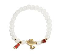 2025 New Year of Snake Crystal Beaded Strech Bracelet Adjustable Crystal Beads Chinese Zodiac Lucky Charm Bracelet New Year Jewelry Gifts for Women Men, M, Stone, no gemstone