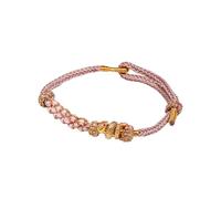 2025 New Year Zodiac Lucky Snake Peach Blossom Bracelet Braided Strand Protection Bracelets Chinese Zodiac Animal Charm Knot Bracelet for Women Jewelry, M, Zinc, no gemstone