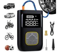 2025 Newest Cordless Tyre Inflator, 4000mAh Electric Car Air Pump, 150PSI, LCD Display, LED Light, Portable Air Compressor with Tyre Pressure Gauge for Car, Motorcycle, Bike, Bicycle, Ball