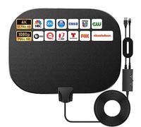 2025 Newest Freeview Indoor TV Aerial,600KM Range Digital HDTV Aerial with Amplifier Signal Booster,High Gain Stronger Reception TV Aerial with 33ft/10M Coax Cable,4K 1080P TV Tuner DVB-T TV Radio