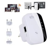 2025 Newest WiFi Extender Booster Covers Up to 3000 Sq.ft & 45 Devices, Dual-Band Repeater with Ethernet Port, WPS Quick Setup, UK Plug, Home Wireless Signal Booster for Router White