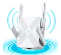 2025 Newest WIFI Extender Booster - Internet Booster WIFI Repeater - Wireless Signal Booster with Ethernet Port and 4 Antennas,Quick Setup,Works with Any WiFi Router,UK plug (WHITE)